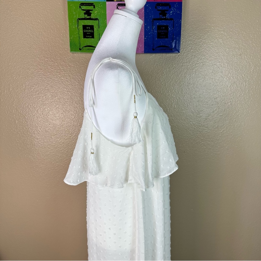 J.O.A Maxi Dress Ivory Adjustable Straps Sundress Wedding Evening Beach Medium - Picture 5 of 12